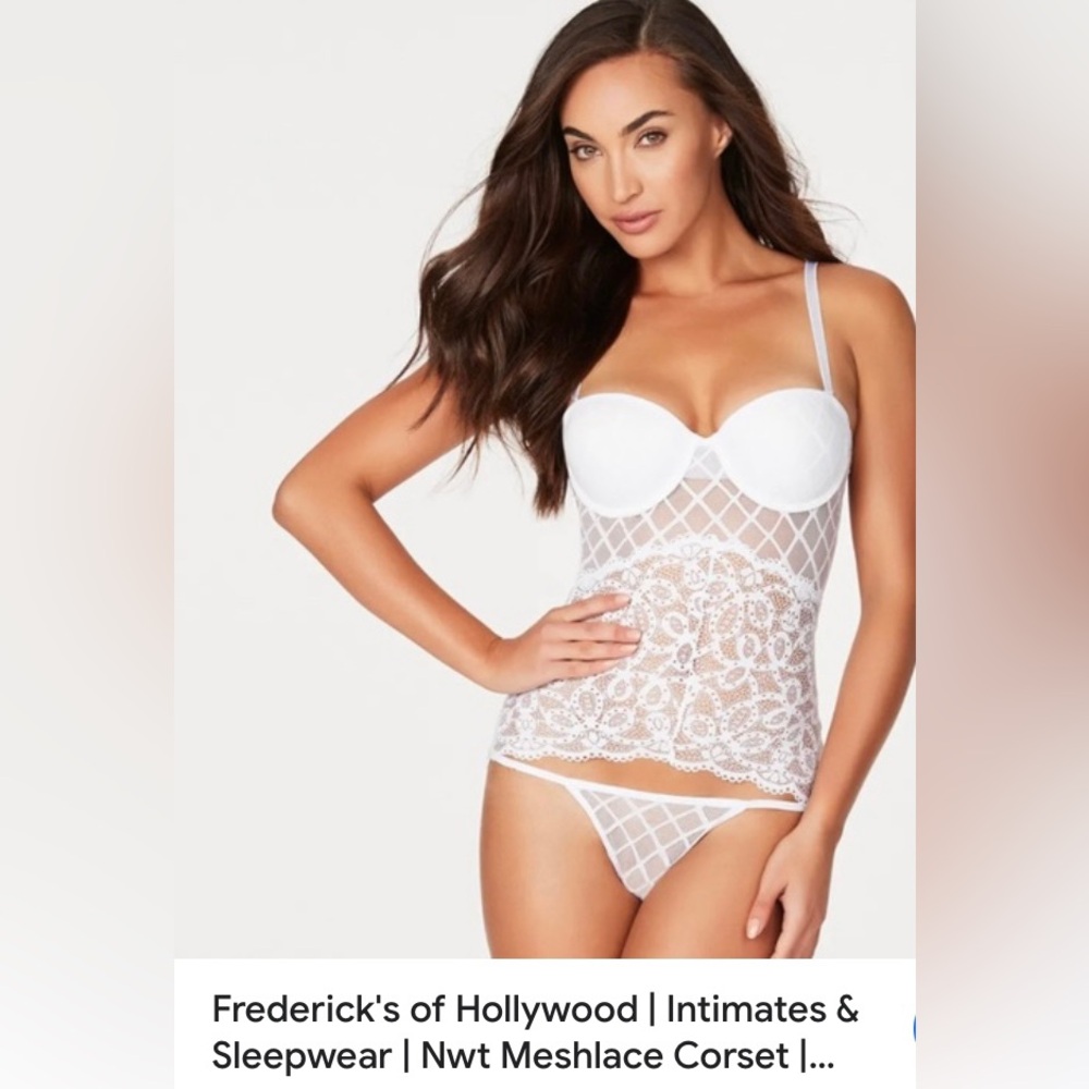 Fredericks of Hollywood NWT... Mesh/Lace Corset with thong set